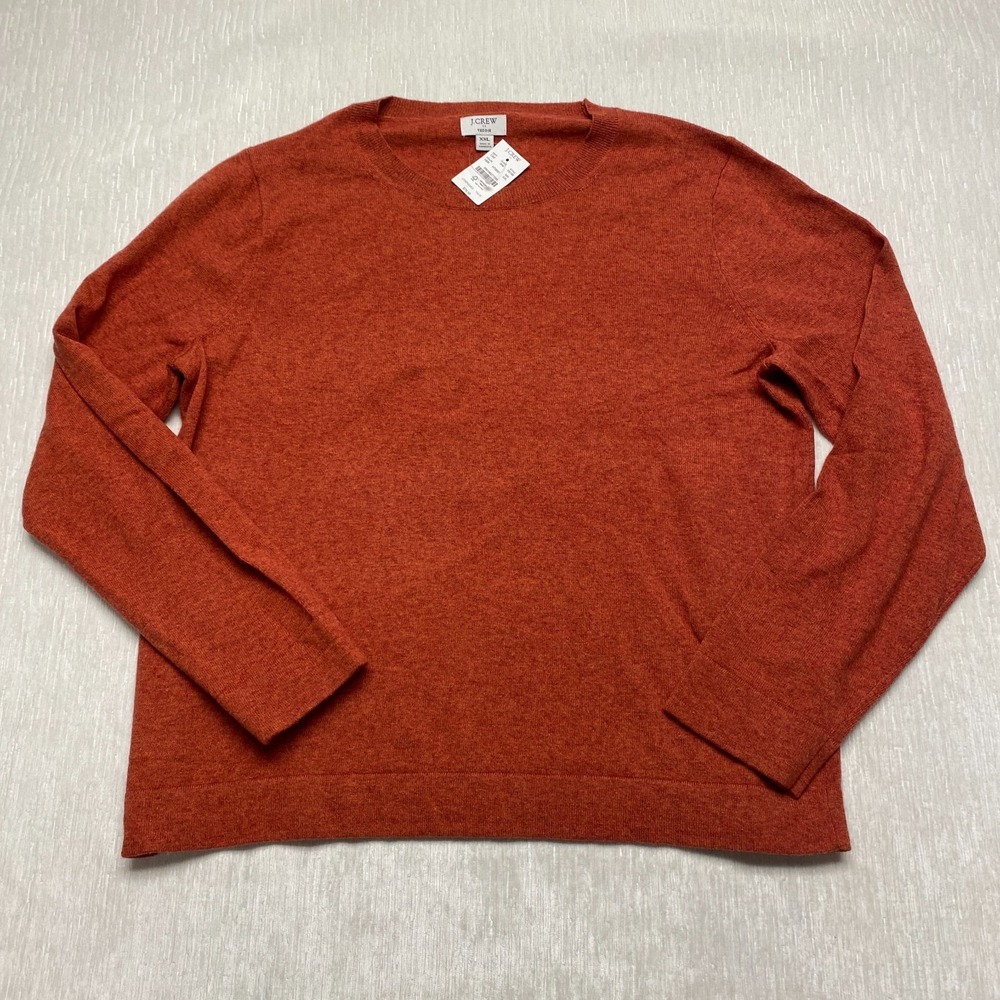 J.Crew Teddie Merino Wool Sweater Womens XXL Burnt Orange Pullover F5199
